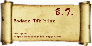 Bodacz Tétisz névjegykártya